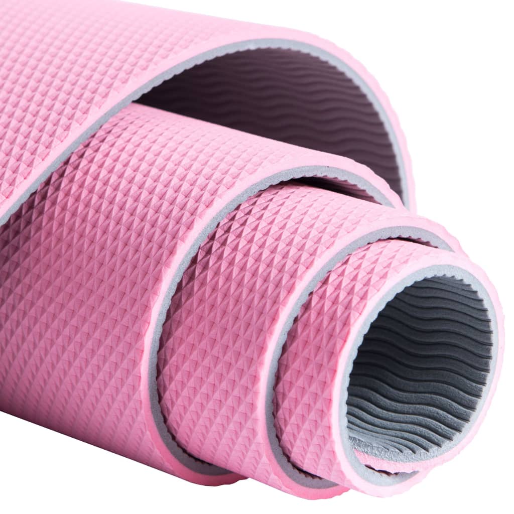 Pure2Improve Yogamat 173x58x0,6 cm roze en grijs