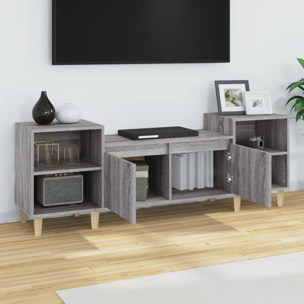 vidaXL Tv-meubel 160x35x55 cm bewerkt hout grijs sonoma eikenkleurig