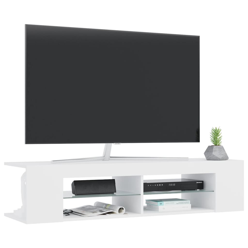 vidaXL Tv-meubel met LED-verlichting 135x39x30 cm wit