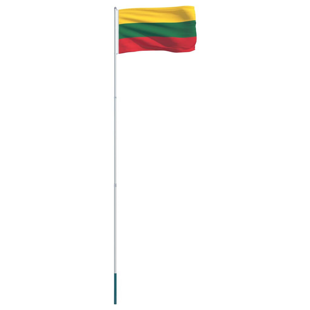 vidaXL Vlag met vlaggenmast Litouwen 4 m aluminium