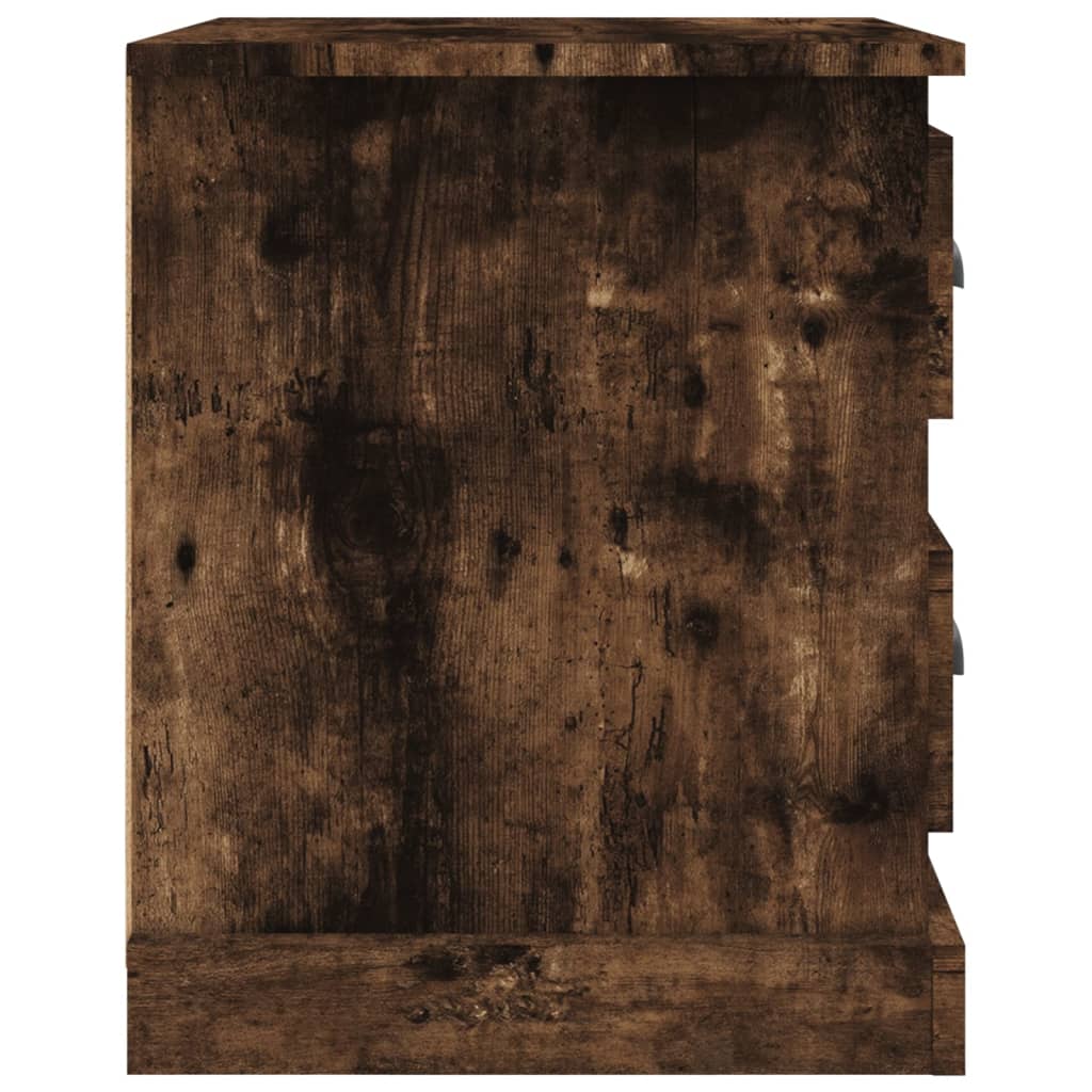 vidaXL Nachtkastje 39x39x47,5 cm bewerkt hout gerookt eiken