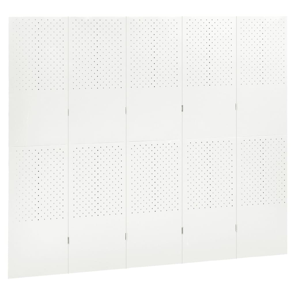 vidaXL Kamerschermen 2 st met 5 panelen 200x180 cm staal wit