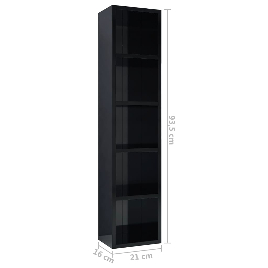 vidaXL Cd-kast 21x16x93,5 hoogglans zwart kopen? | vidaXL.nl