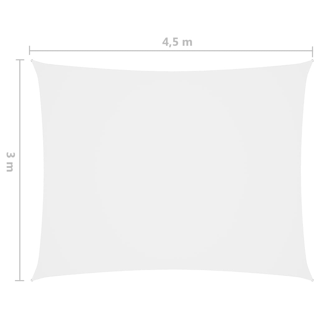 vidaXL Zonnescherm rechthoekig 3x4,5 m oxford stof wit