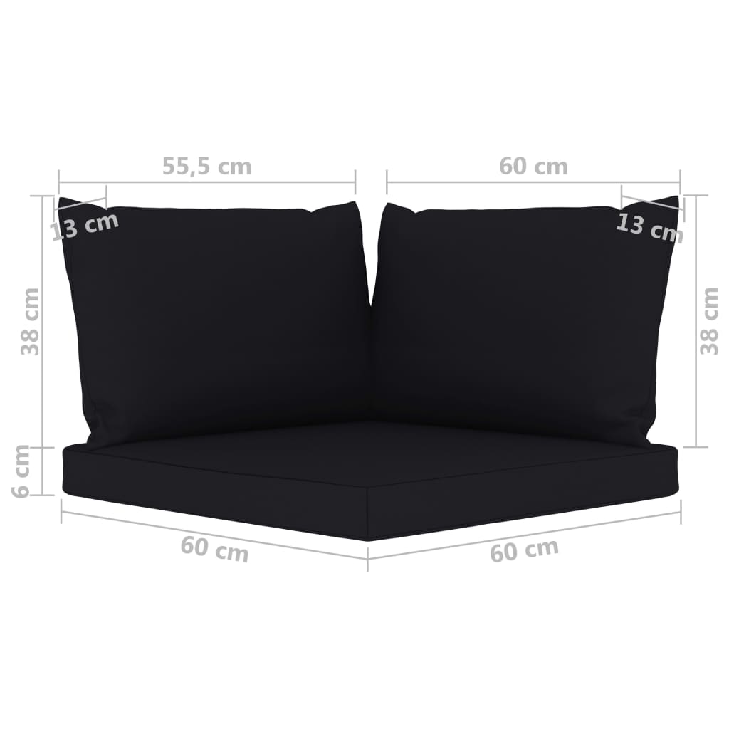 vidaXL 6-delige Loungeset met zwarte kussens