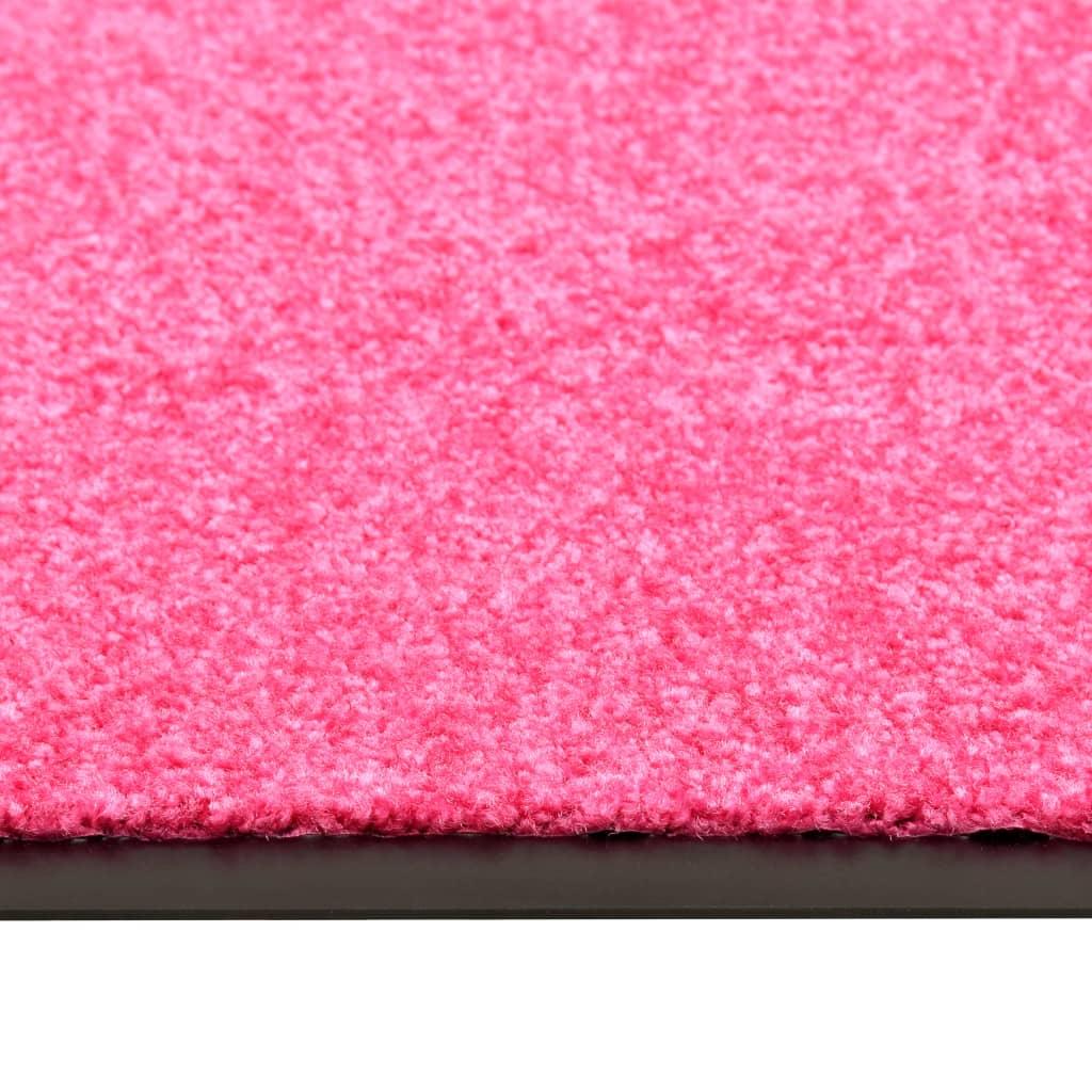 vidaXL Deurmat wasbaar 90x120 cm roze