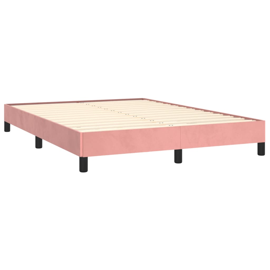 vidaXL Bedframe fluweel roze 140x190 cm