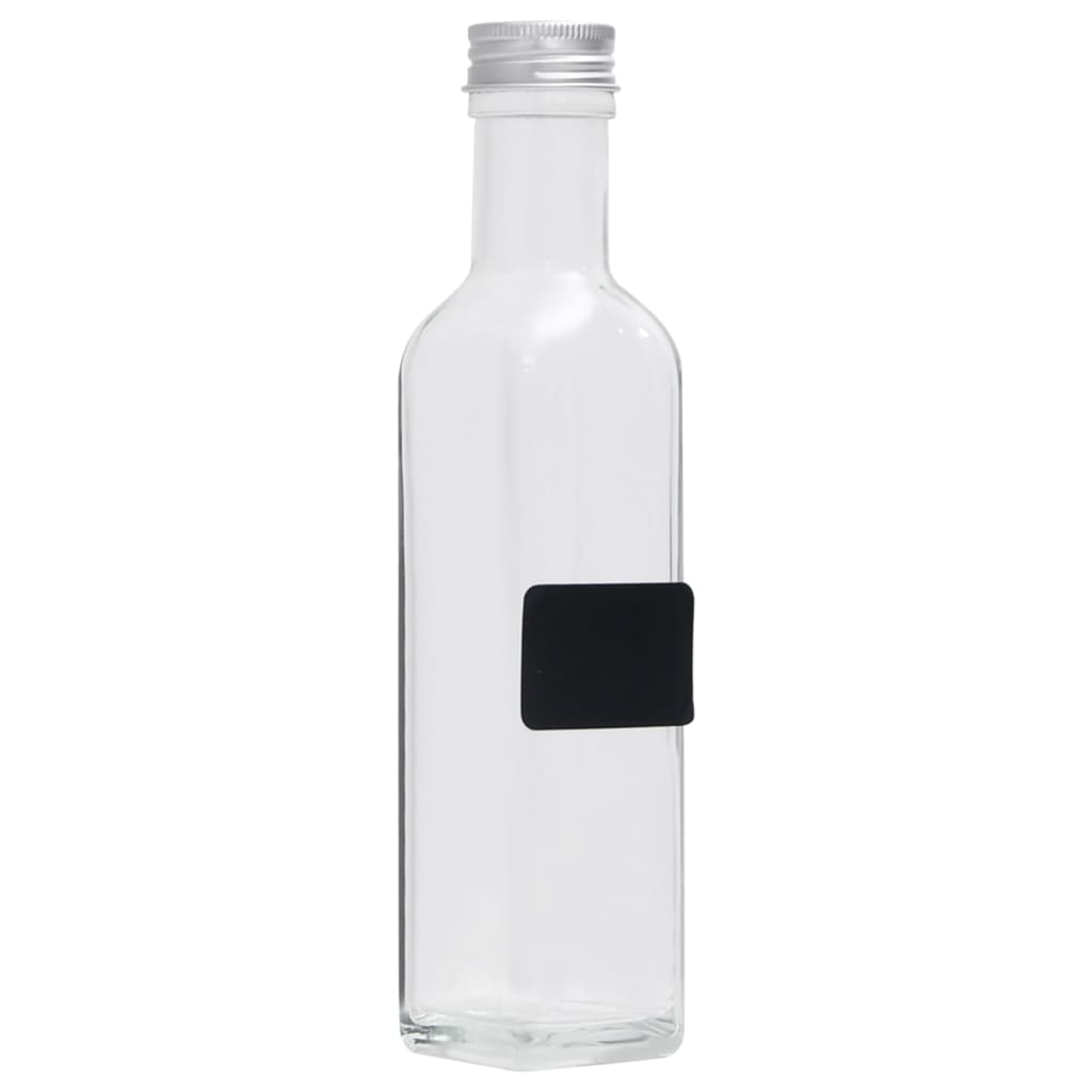 vidaXL Flessen met schroefdop 20 st 250 ml rechthoekig glas