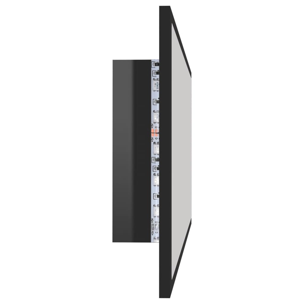 vidaXL Badkamerspiegel LED 100x8,5x37 cm acryl hoogglans zwart