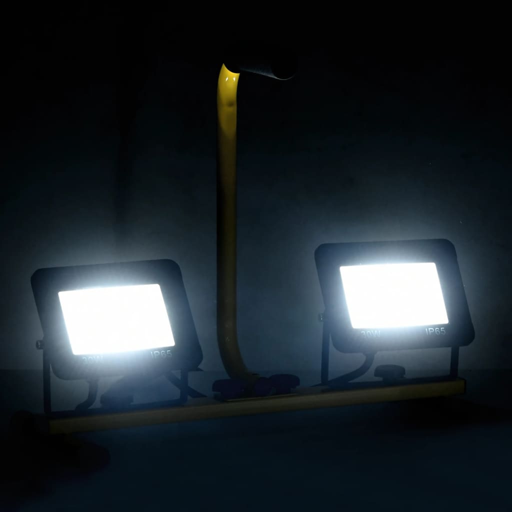 vidaXL Spotlight met handvat LED 2x30 W koudwit
