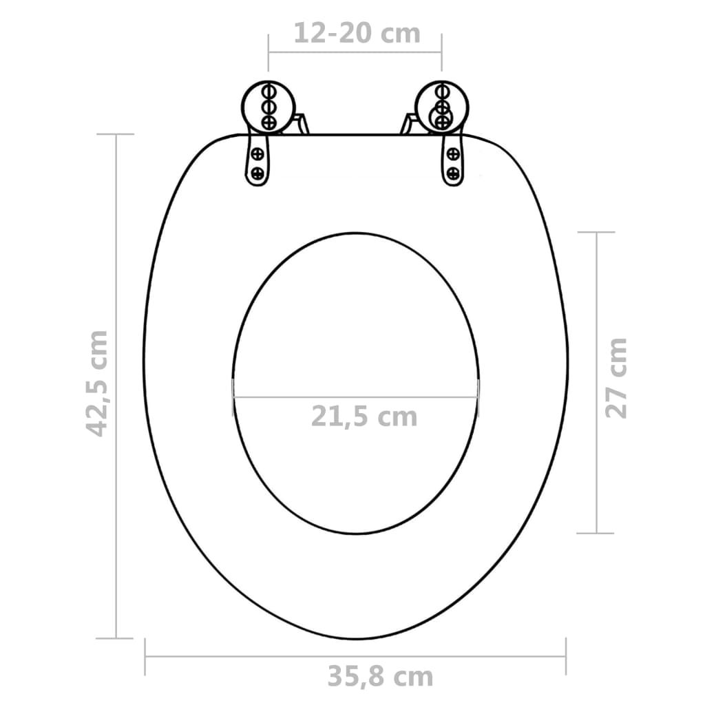 vidaXL Toiletbril simpel ontwerp MDF zwart