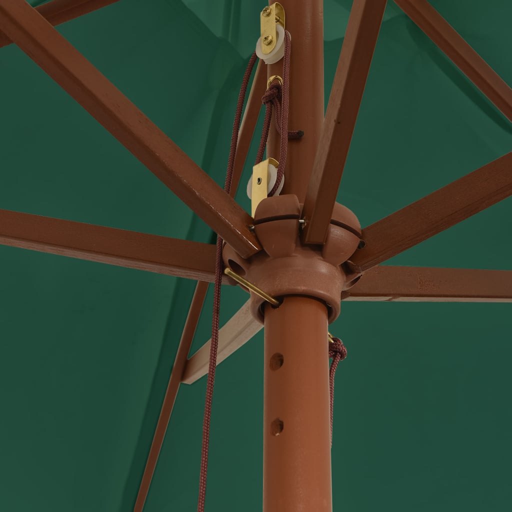 vidaXL Parasol met houten paal 299x240 cm groen