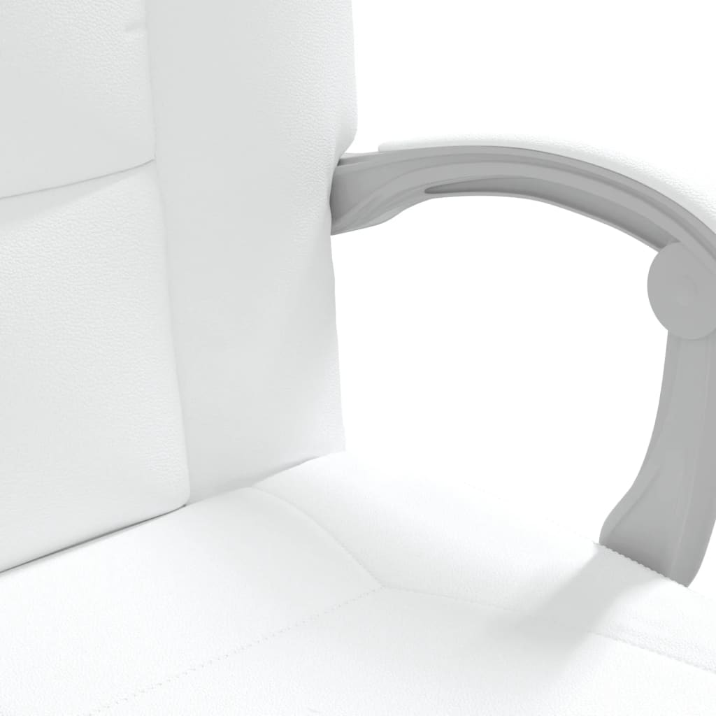 vidaXL Kantoorstoel verstelbaar kuntsleer wit