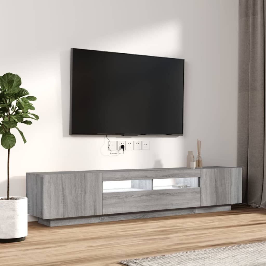 vidaXL 2-delige Tv-meubelset met LED bewerkt hout grijs sonoma eiken