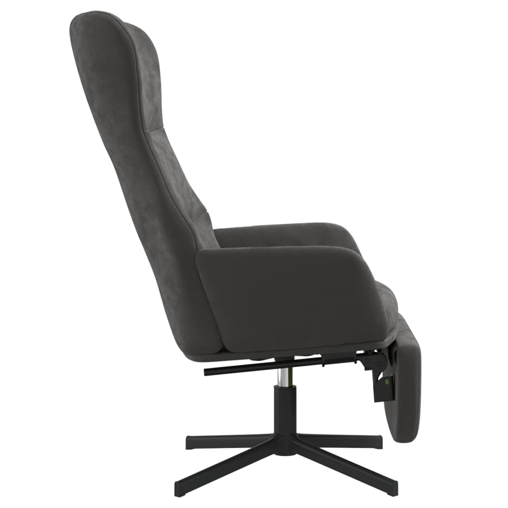 vidaXL Relaxstoel met voetensteun fluweel donkergrijs