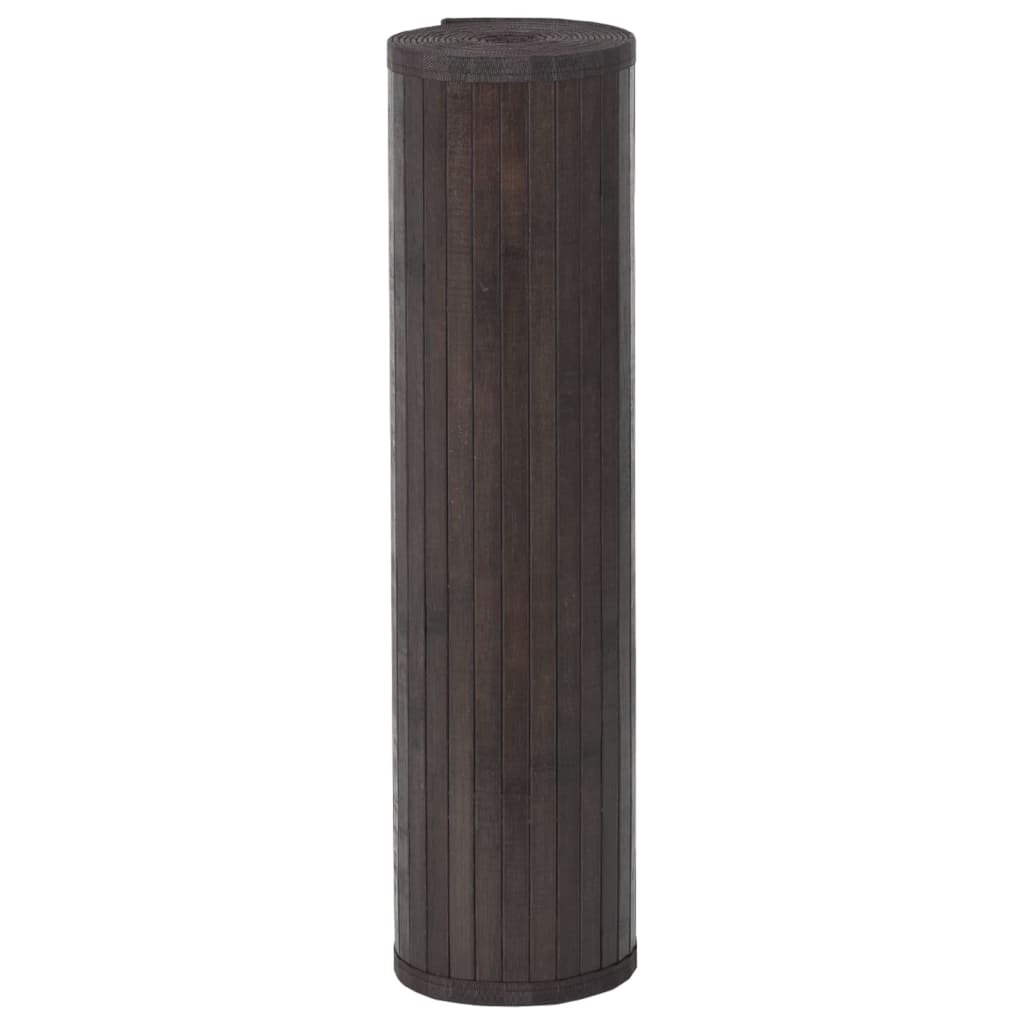 vidaXL Vloerkleed rechthoekig 70x1000 cm bamboe donkerbruin