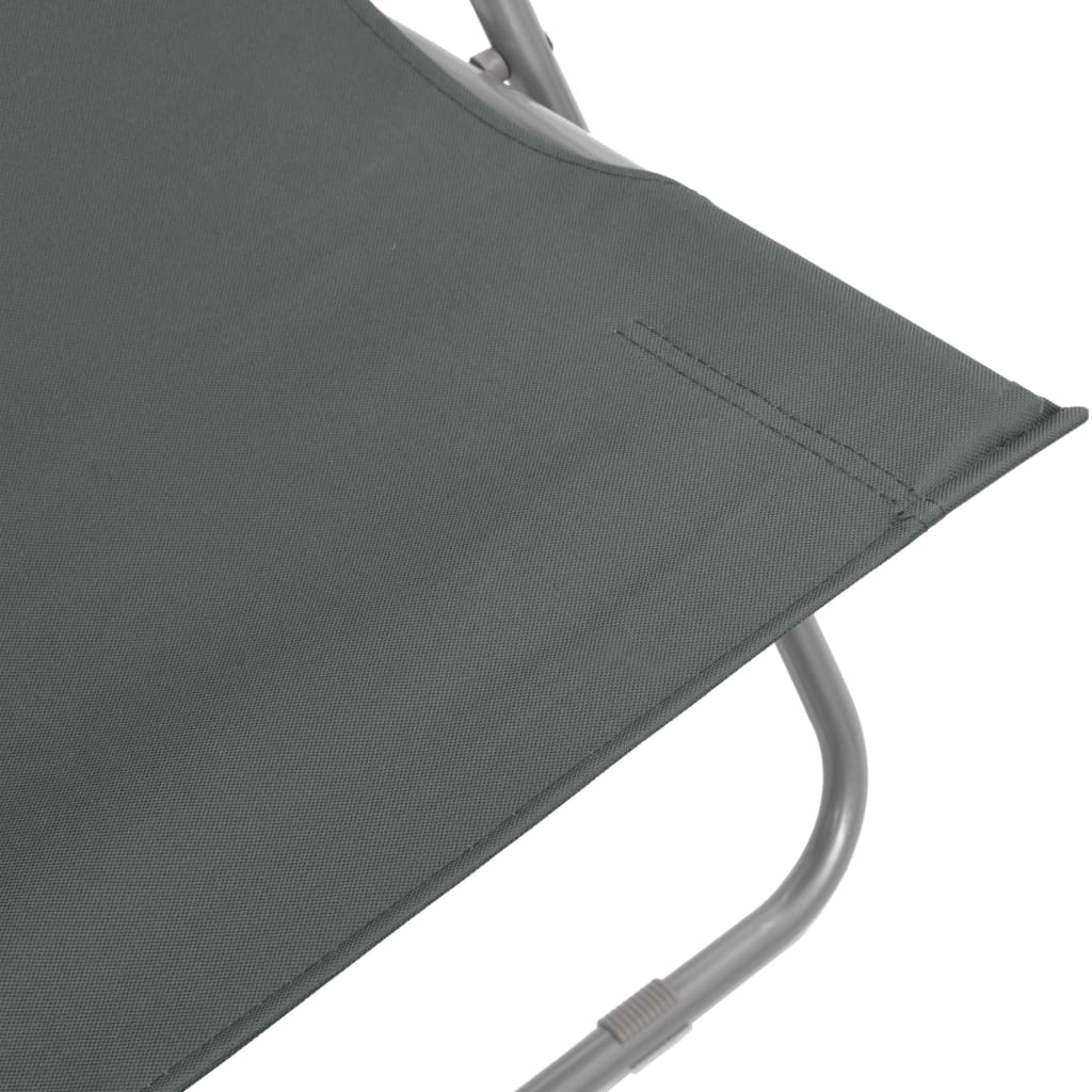 vidaXL Strandstoelen inklapbaar 2 st staal en oxford stof grijs