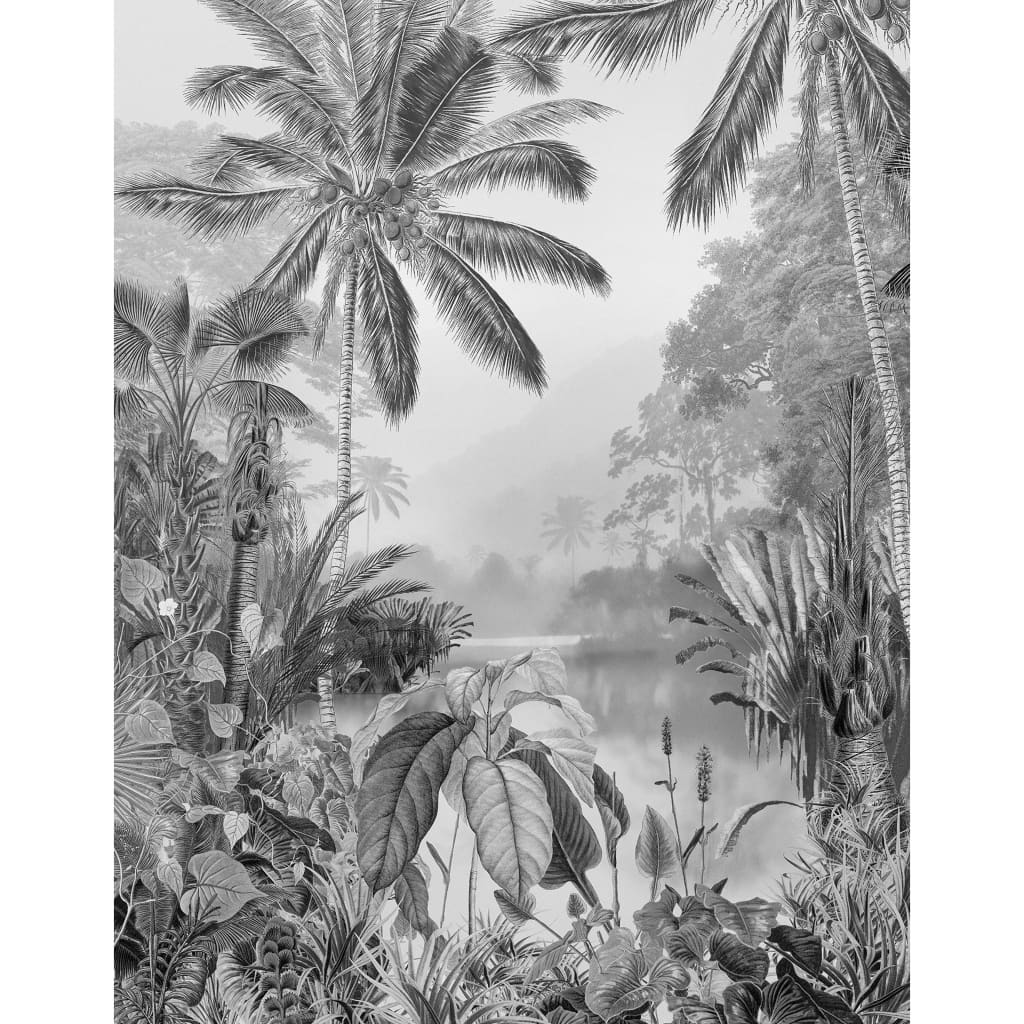 Komar Fotobehang Lac Tropical Black & White 200x270 cm