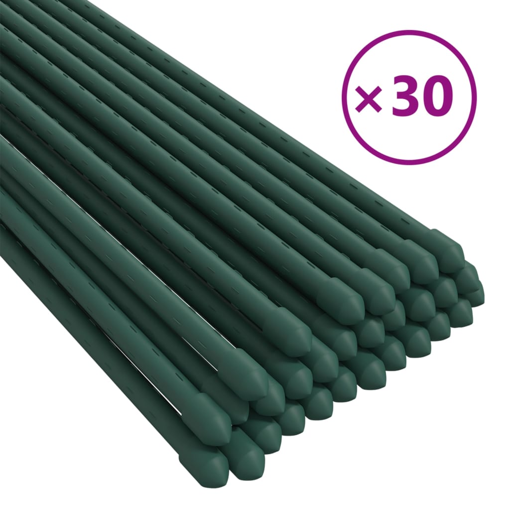vidaXL Plantenstaken 30 st 90 cm staal groen