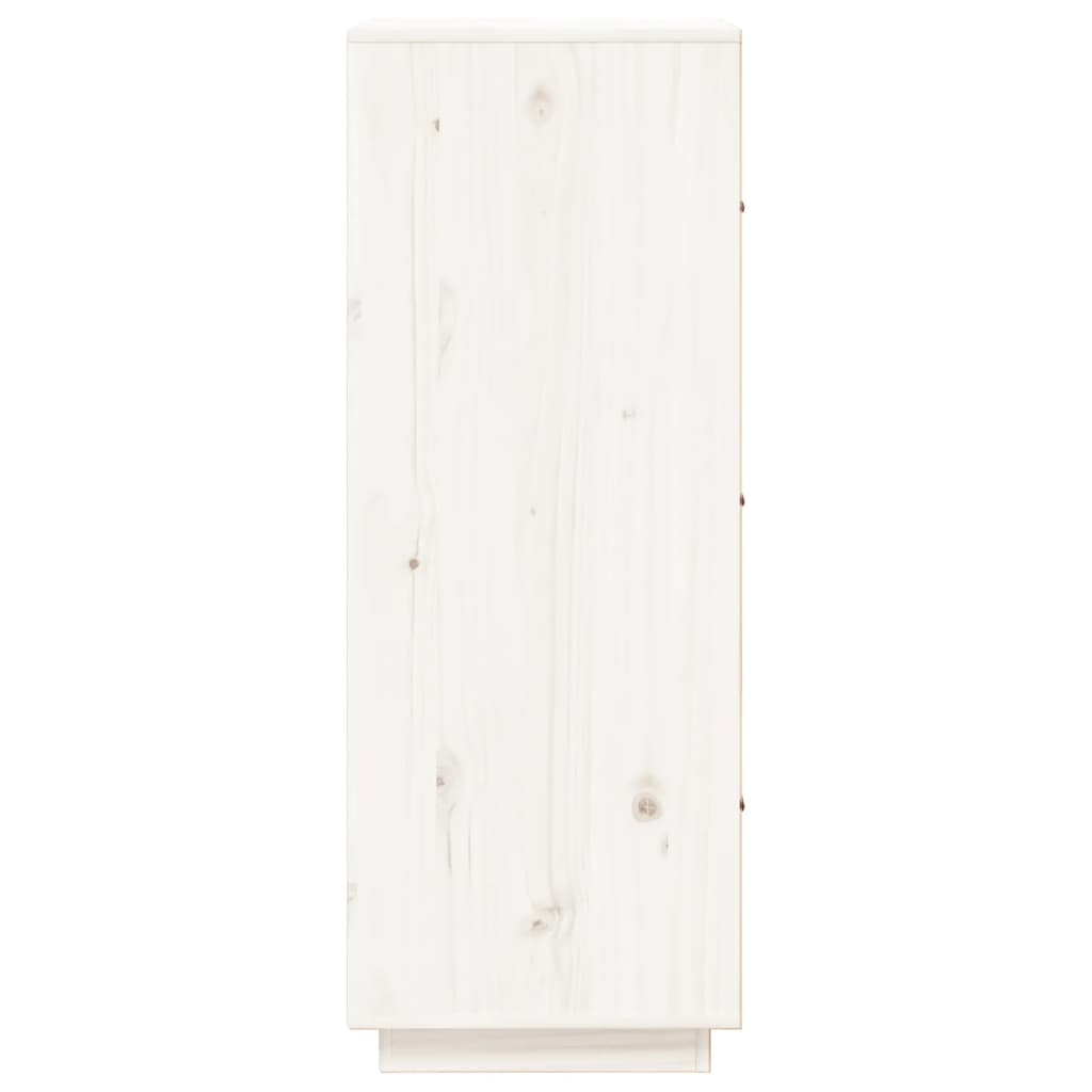 vidaXL Hoge kast 34x40x108,5 cm massief grenenhout wit