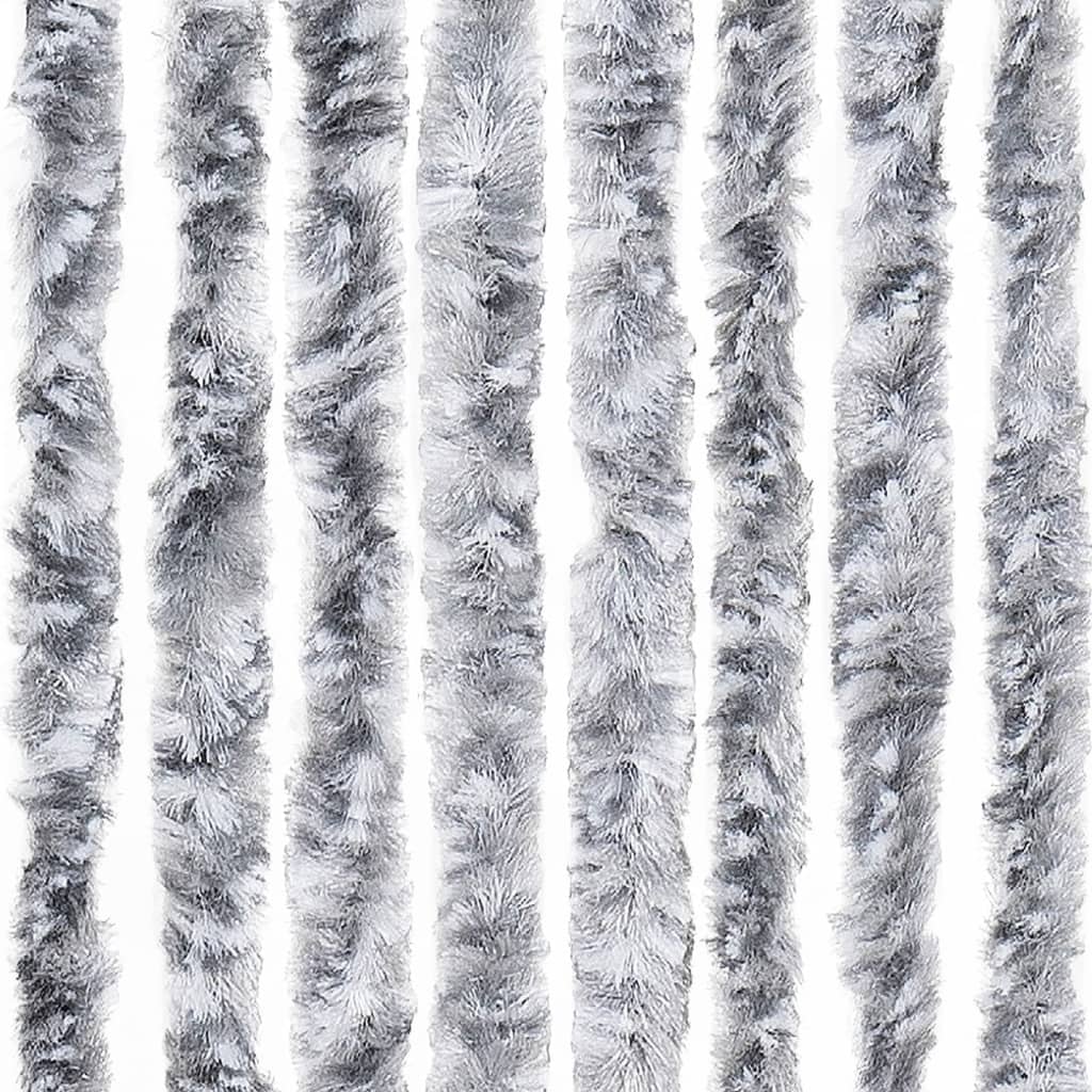 vidaXL Vliegengordijn 56x200 cm chenille zilverkleurig