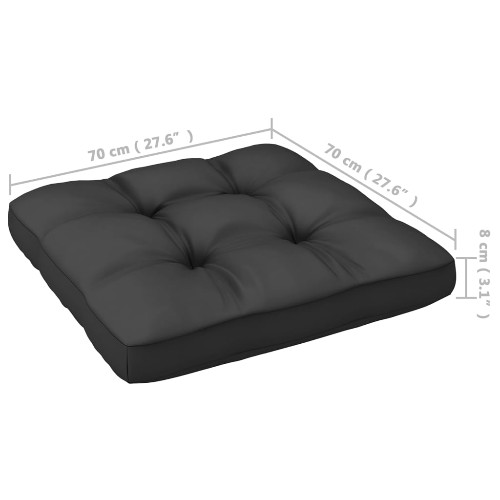vidaXL 9-delige Loungeset met kussens massief grenenhout grijs