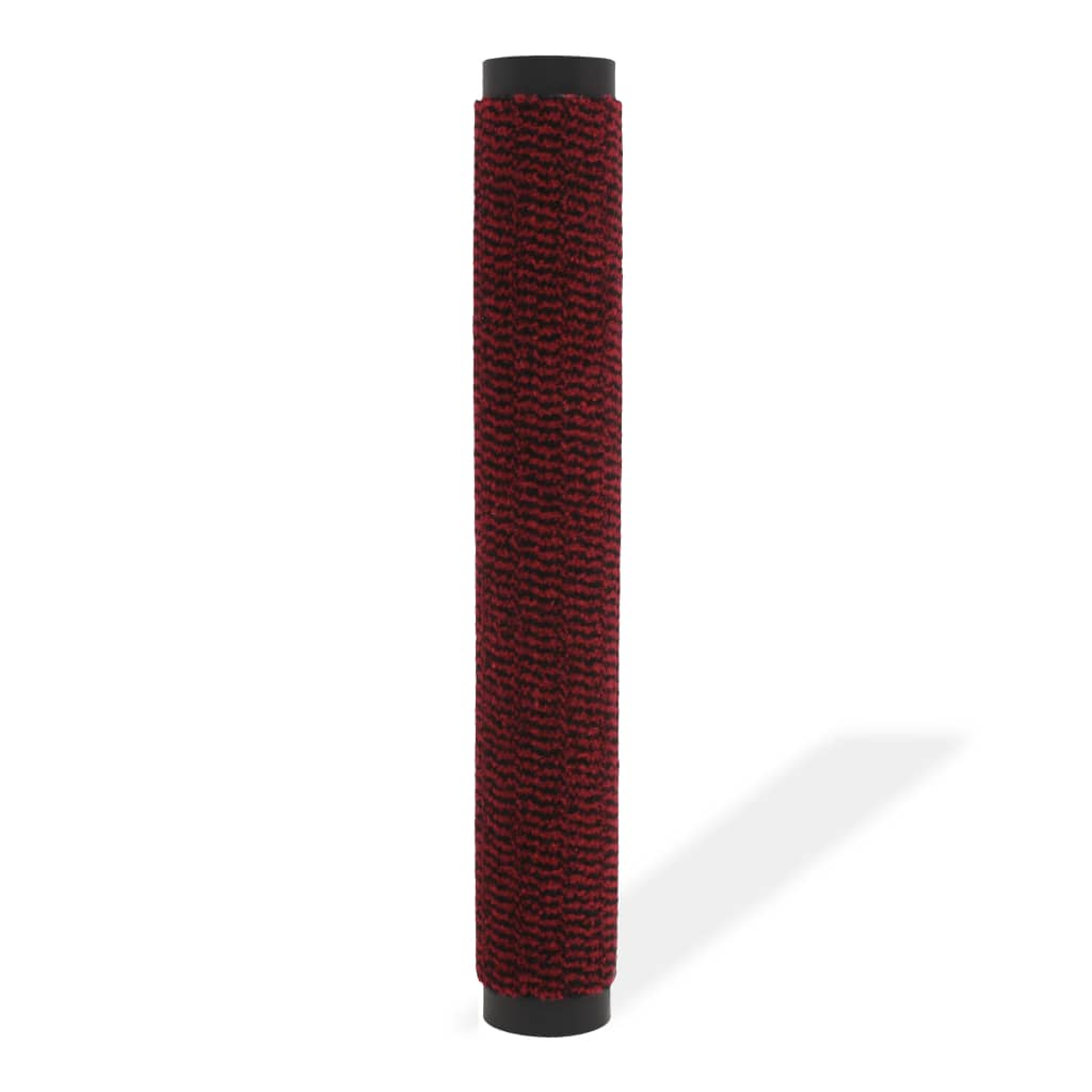 vidaXL Droogloopmat rechthoekig getuft 90x150 cm rood