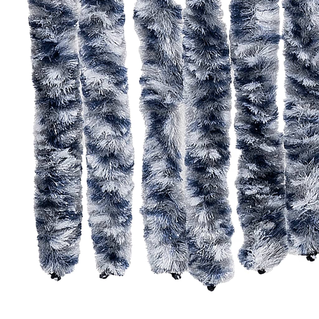 vidaXL Vliegengordijn 100x200 cm chenille blauw en wit