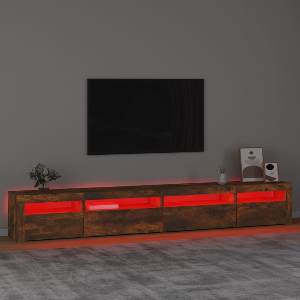 vidaXL Tv-meubel met LED-verlichting 270x35x40 cm gerookt eikenkleurig