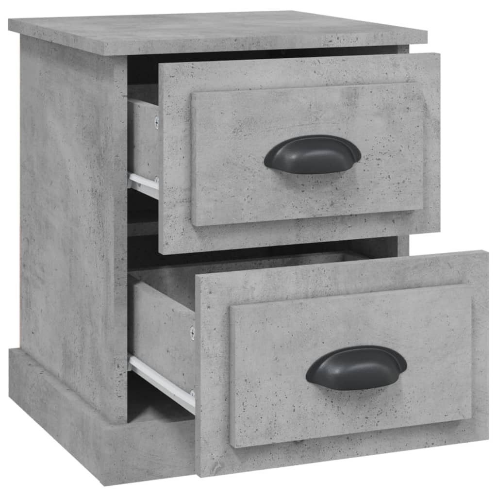 vidaXL Nachtkastje 39x39x47,5 cm bewerkt hout betongrijs