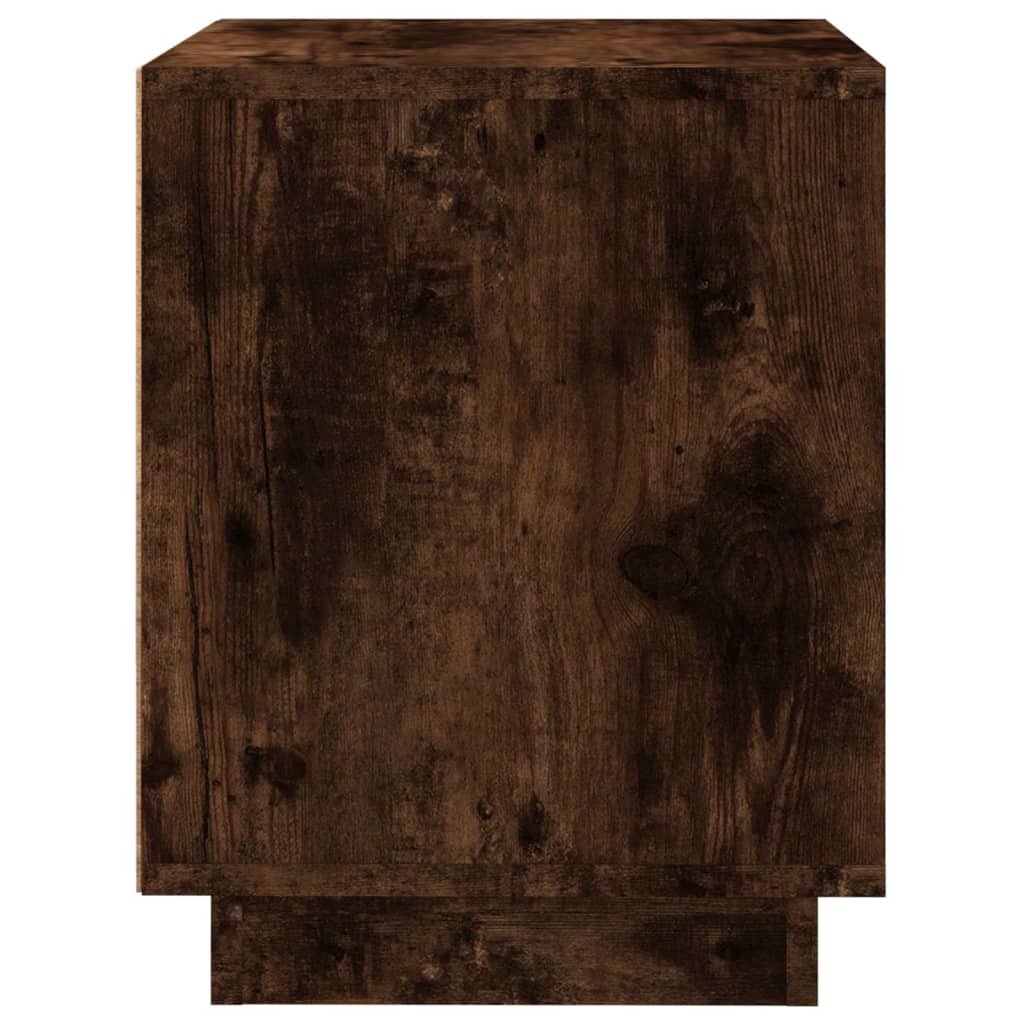 vidaXL Nachtkastje 44x35x45 cm bewerkt hout gerookt eikenkleurig