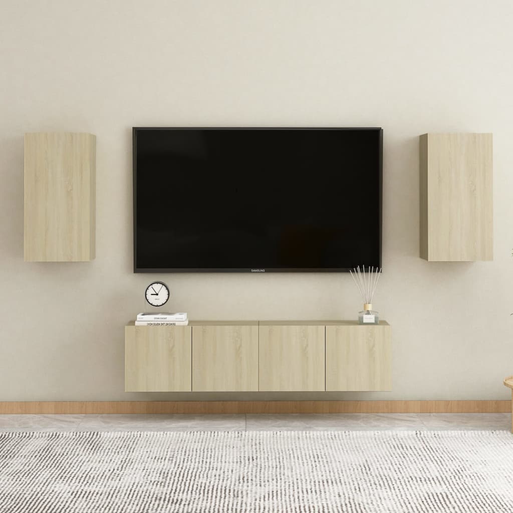 vidaXL Tv-meubelen 2 st 30,5x30x60 cm spaanplaat sonoma eikenkleurig