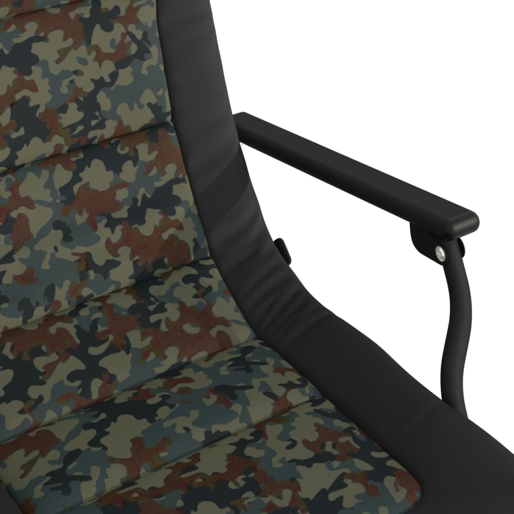 vidaXL Visstoel met armleuning inklapbaar camouflage