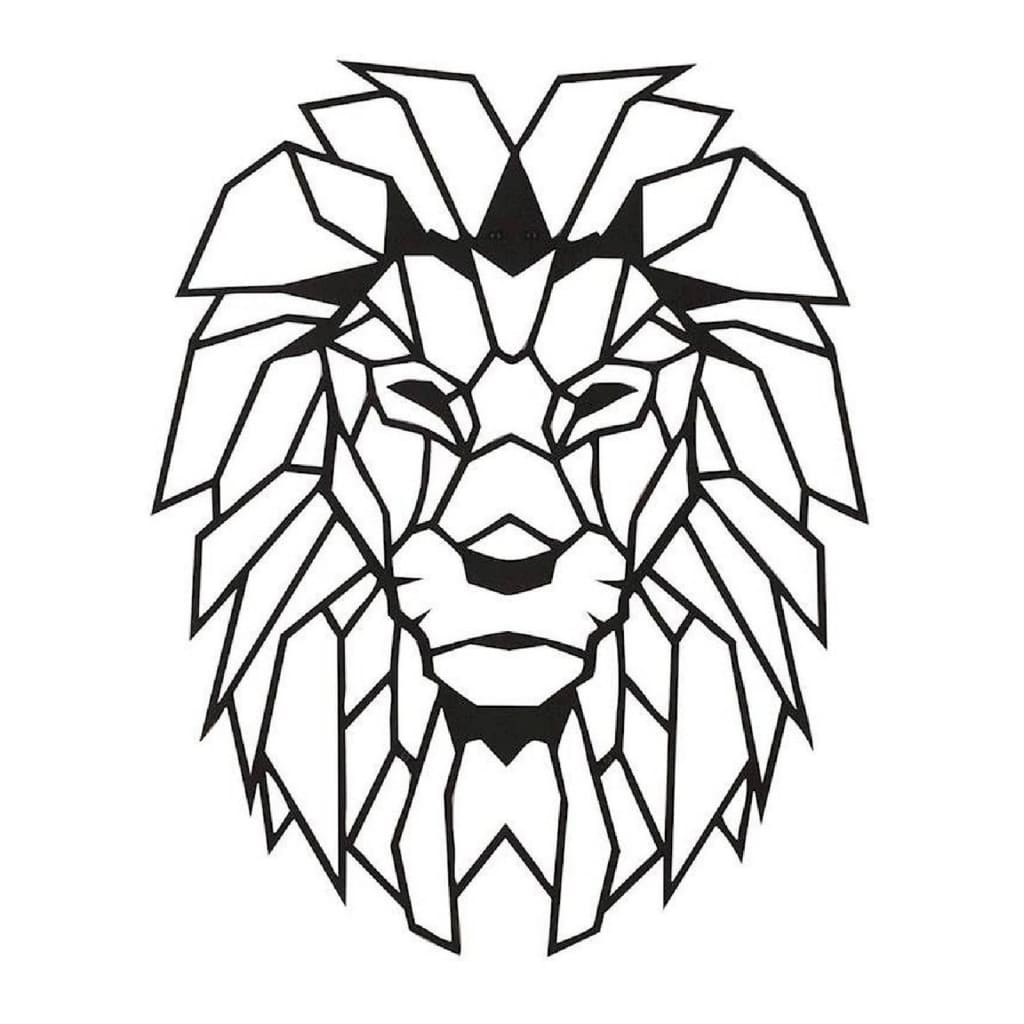 Homemania Wanddecoratie leeuw 40x50 cm staal zwart