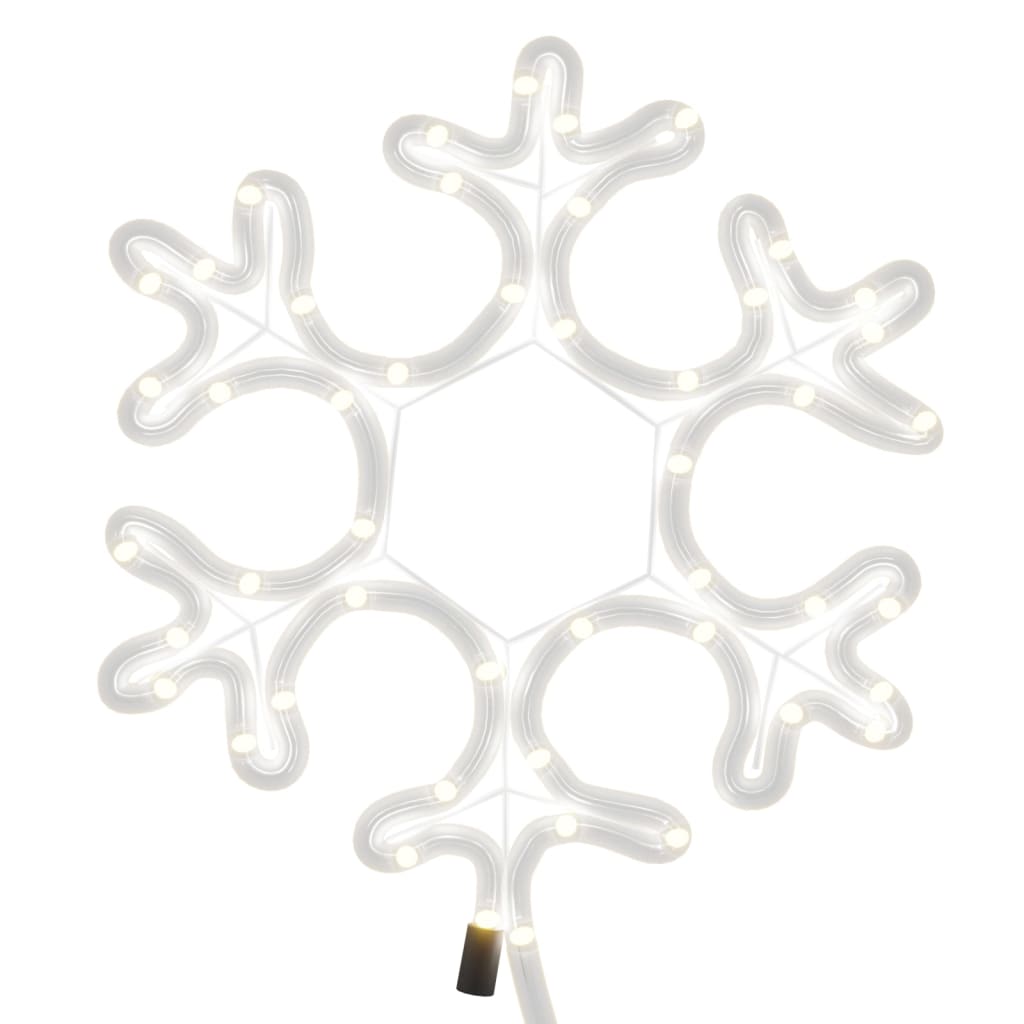 vidaXL Kerstfiguur sneeuwvlok met LED's 2 st 27x27 cm warmwit