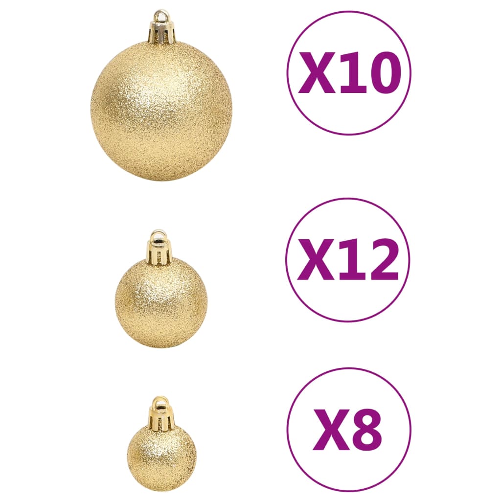 vidaXL 111-delige Kerstballenset polystyreen goudkleurig