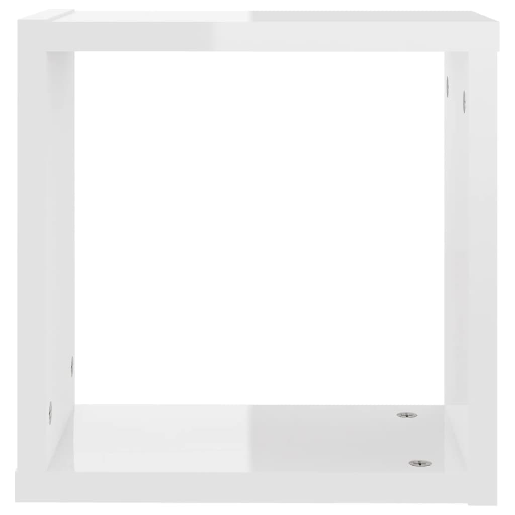 vidaXL Wandschappen kubus 4 st 30x15x30 cm hoogglans wit