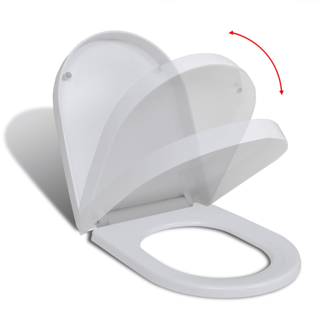 vidaXL Toiletbril soft-close met quick-release ontwerp vierkant wit