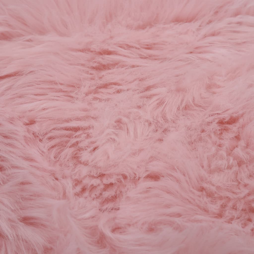 vidaXL Vloerkleed 60x90 cm kunstschapenvacht roze