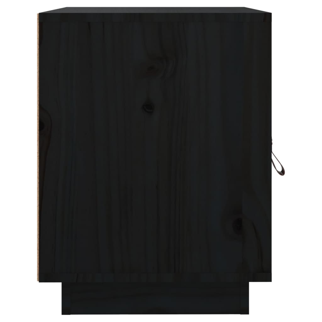 vidaXL Nachtkastje 40x34x45 cm massief grenenhout zwart