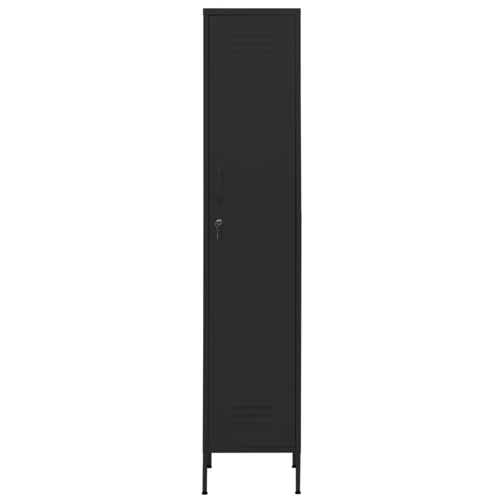 vidaXL Lockerkast 35x46x180 cm staal zwart