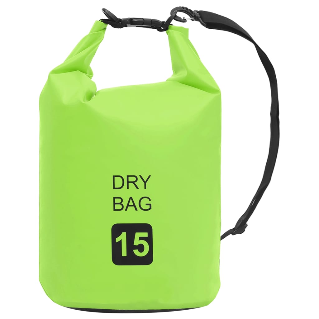 vidaXL Drybag 15 L PVC groen