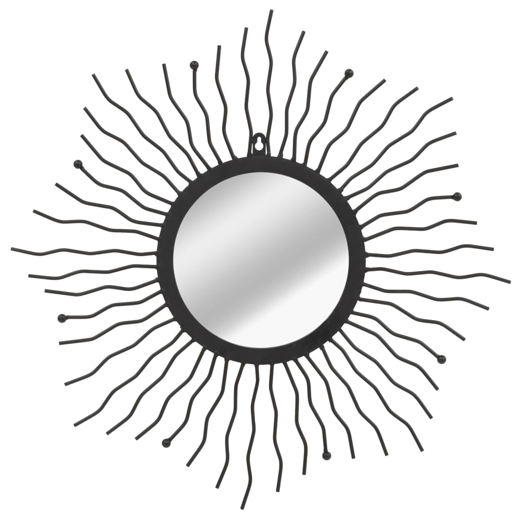 vidaXL Wandspiegel sunburst 60 cm zwart