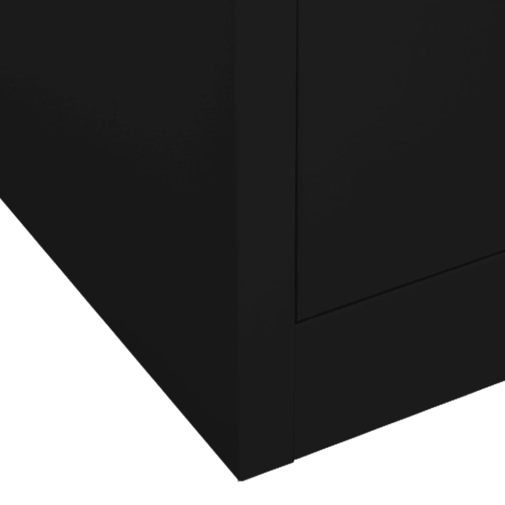 vidaXL Kledingkast 80x50x180 cm staal zwart