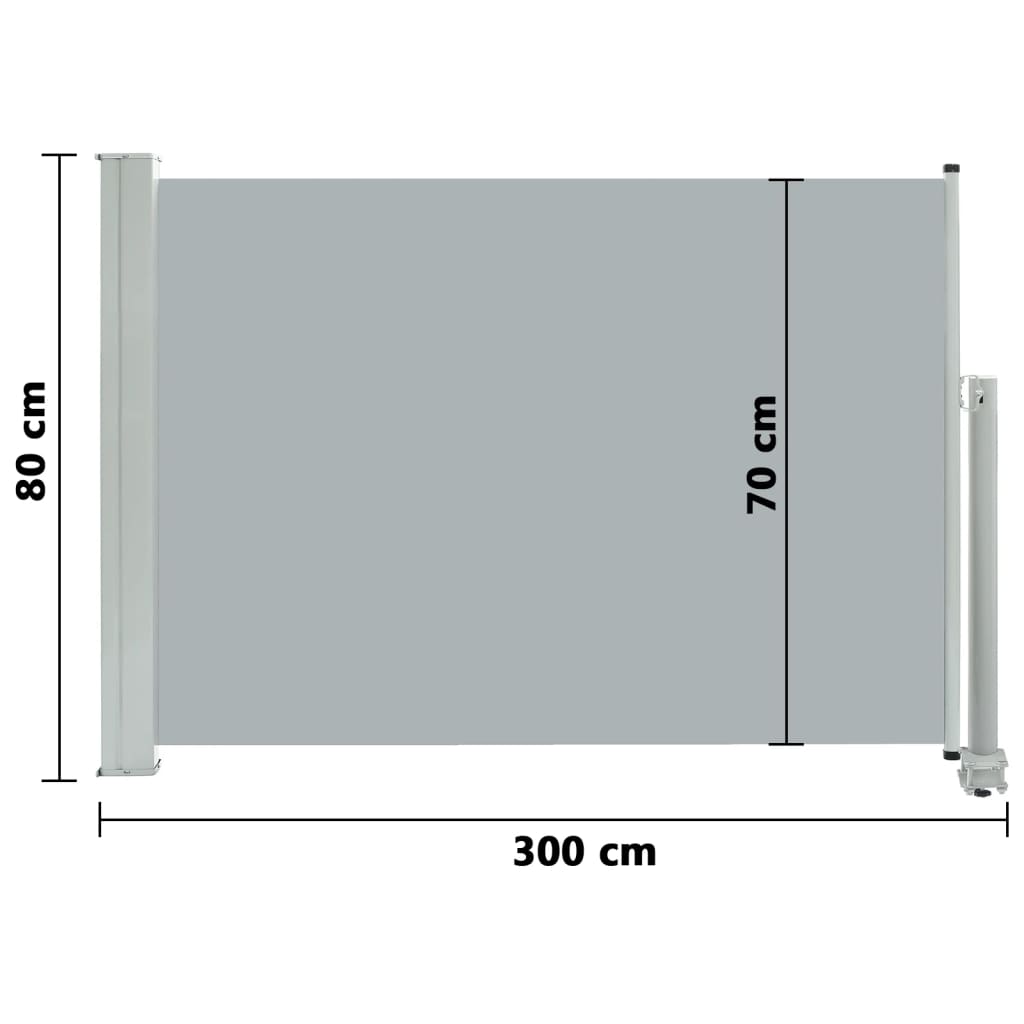 vidaXL Tuinscherm uittrekbaar 80x300 cm grijs