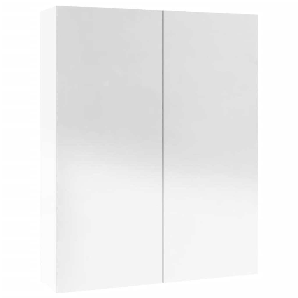 vidaXL Badkamerkast met spiegel 60x15x75 cm MDF glanzend wit