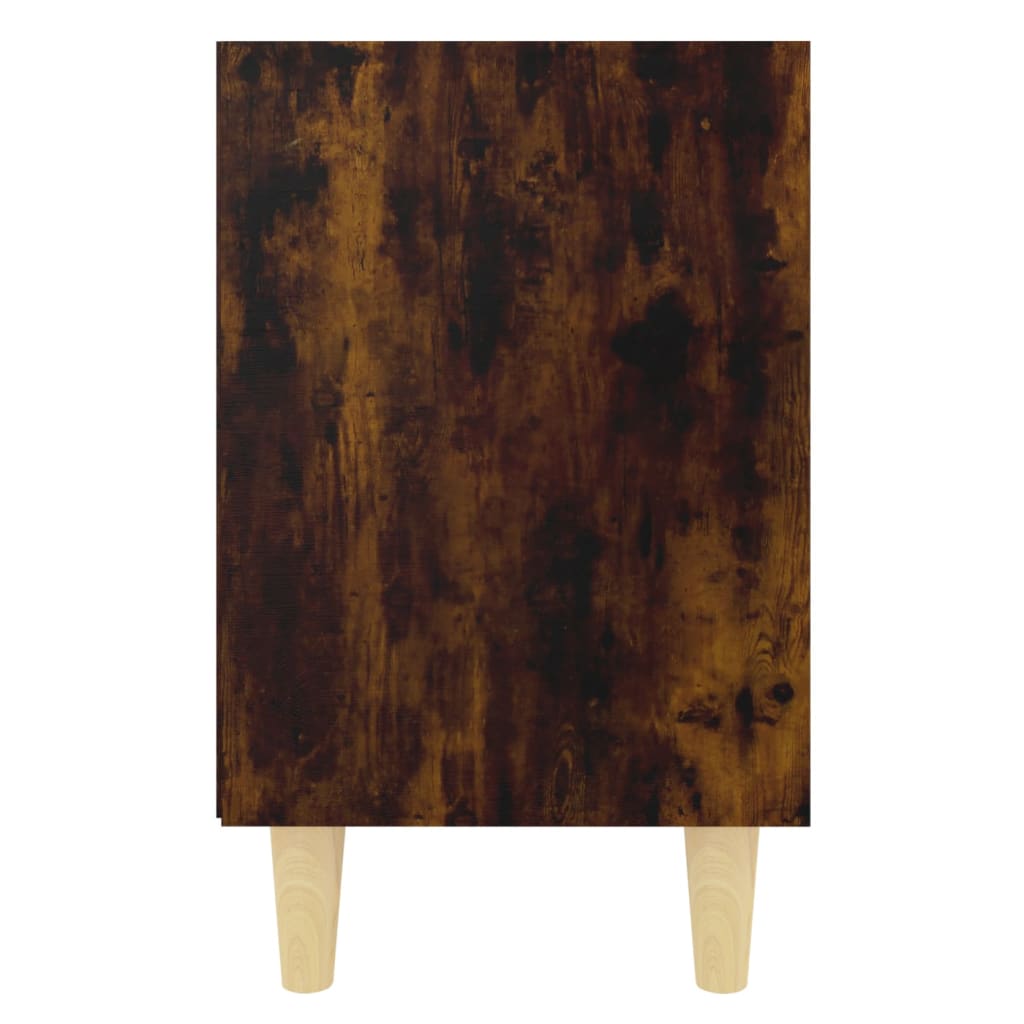 vidaXL Nachtkastje met houten poten 40x30x50 cm gerookt eikenkleurig