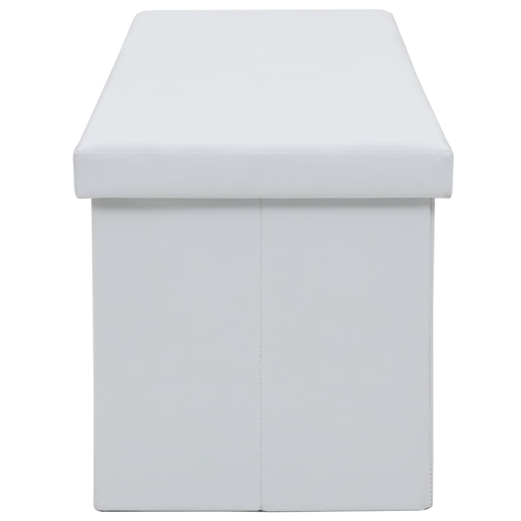 vidaXL Opbergbank inklapbaar 150x38x38 cm kunstleer wit