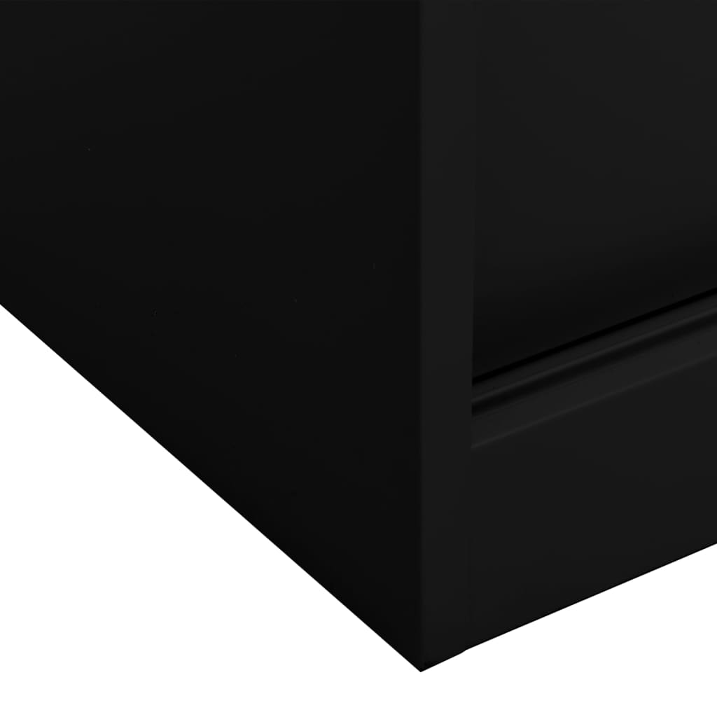 vidaXL Kantoorkast met schuifdeuren 90x40x90 cm staal zwart