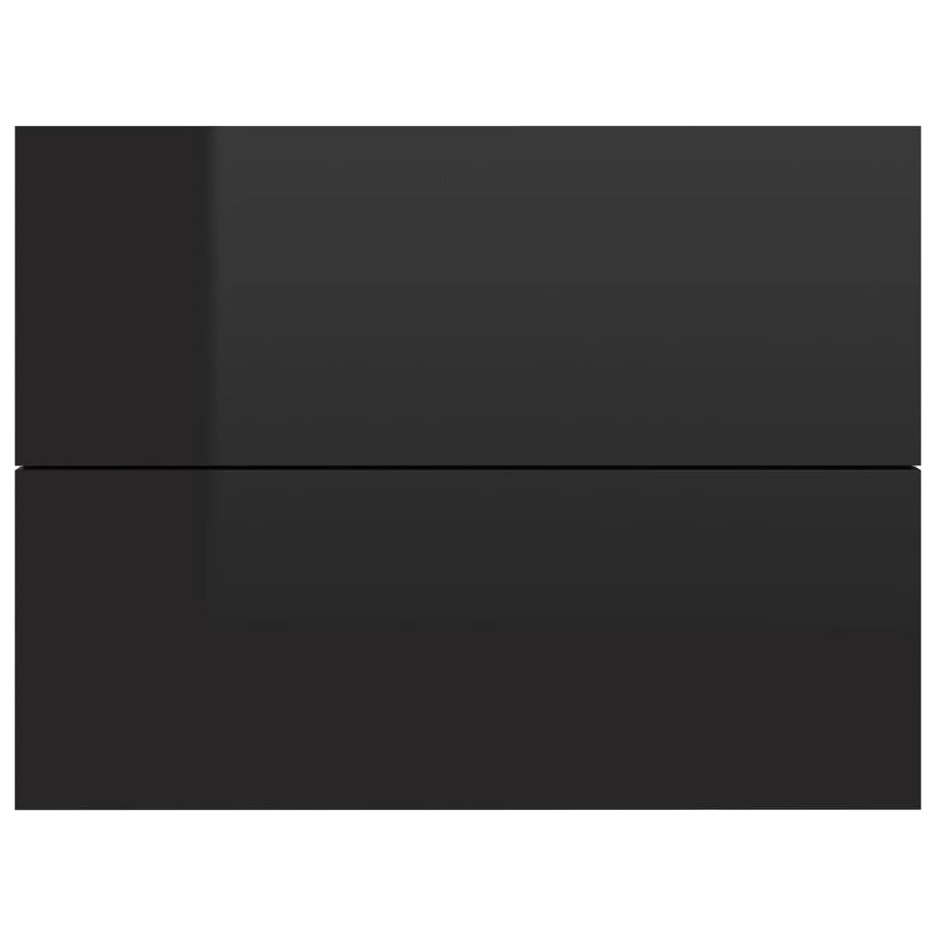 vidaXL Nachtkastje 40x30x30 cm spaanplaat hoogglans zwart